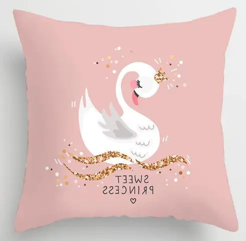 Ins Pink Feather Pillow Cover for Home Sofa Decor