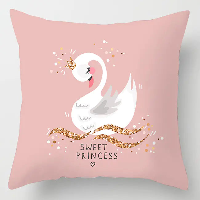 Ins Pink Feather Pillow Cover for Home Sofa Decor