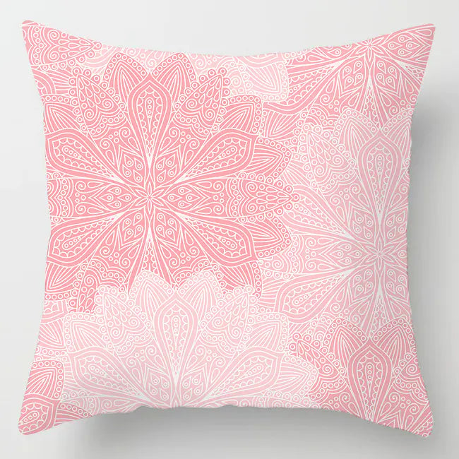 Ins Pink Feather Pillow Cover for Home Sofa Decor